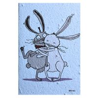 Growing Paper Greeting Card Hugging Bunnies